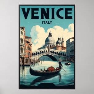 Poster Vintage voyage Venice Italie