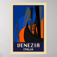 Poster Vintage voyage Venice, Italie