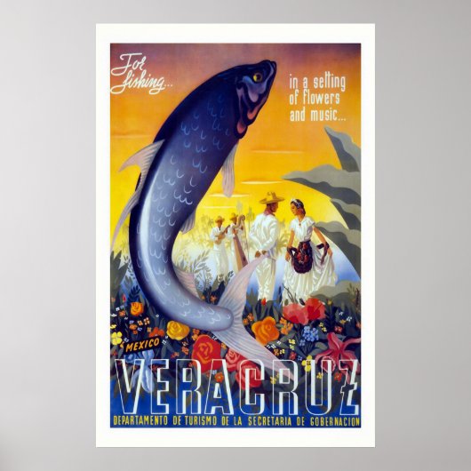 Poster Vintage voyage "Vera Cruz" (Devant)