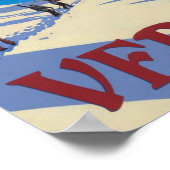 Poster Vintage voyage Verbier Suisse (Coin)