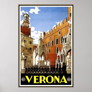Poster Vintage voyage Verona Travel Italie