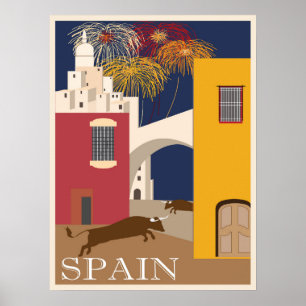 Poster Vintage voyage vers l'Espagne