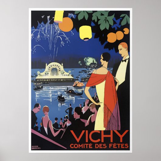 Poster Vintage voyage - Vichy - France (Devant)