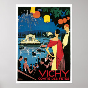 Poster Vintage voyage, Vichy France
