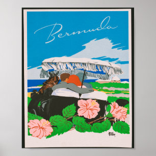 Poster Vintage voyage vintage des Bermudes