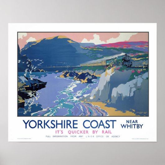 Poster Vintage voyage, Whitby, Yorkshire (Devant)