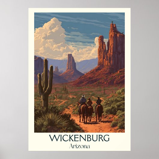 Poster Vintage voyage Wickenburg Arizona | Retro (Devant)