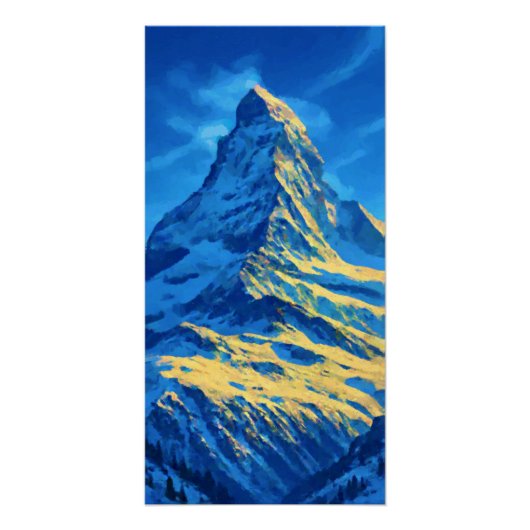 Poster Vintage voyage Zermatt (Devant)