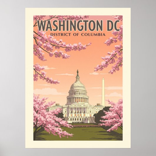 Poster Vintage Washington D.C. (Devant)