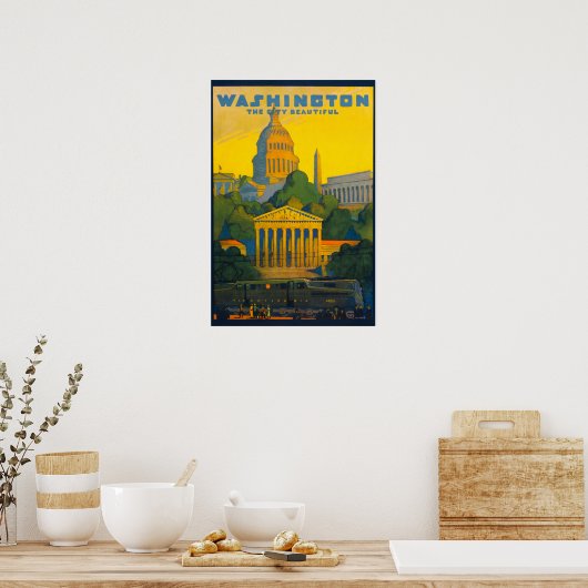 Poster vintage Washington DC (Cuisine)