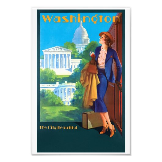 Poster vintage Washington Travel (Devant)