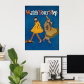 Poster vintage "Watch Your Step" (Bureau à domicile)