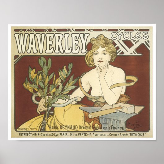 Poster vintage Waverly Cycles (Devant)