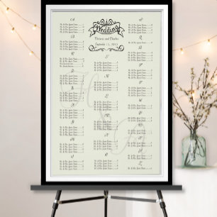 Poster Vintage Wedding Special Event Guest Seating Chart