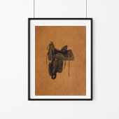 Poster Vintage Western Horse Saddle