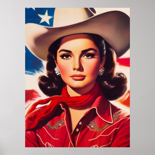 Poster Vintage Western Pin-up (Devant)