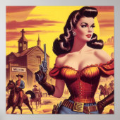 Poster Vintage Western Pin-up (Devant)