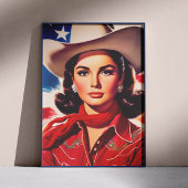Poster Vintage Western Pin-up