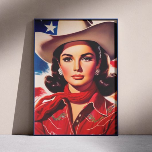 Poster Vintage Western Pin-up