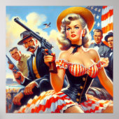 Poster Vintage Western Pulp Girl (Devant)
