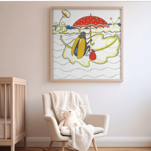 Poster Vintage Whimsical Storybook Mariage dans la forêt