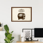 Poster vintage Whiskey Barrel (Bureau à domicile)