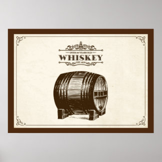 Poster vintage Whiskey Barrel