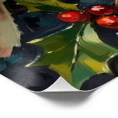 Poster Vintage White Doves and Holly Garland Christmas (Coin)