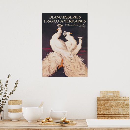 Poster vintage White Peacocks (Cuisine)
