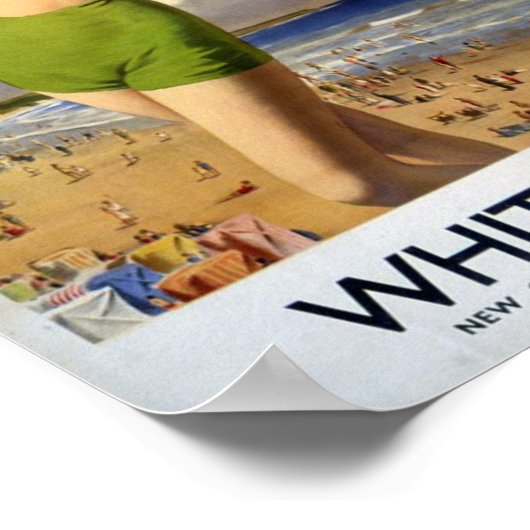 Poster Vintage Whitley Bay, Angleterre (Coin)
