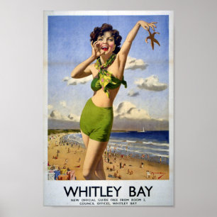 Poster Vintage Whitley Bay, Angleterre