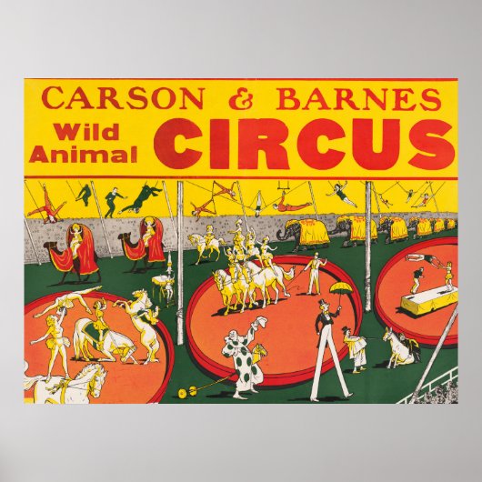 Poster vintage Wild Animal Circus (Devant)