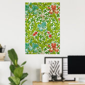 Poster Vintage William Morris Iris Bird Motif Floral (Bureau à domicile)