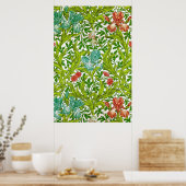 Poster Vintage William Morris Iris Bird Motif Floral (Cuisine)