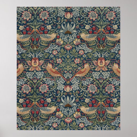 Poster Vintage William Morris Strawberry Thief  (Devant)