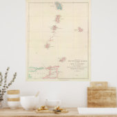 Poster Vintage Windward Islands of The Caribbean Map (Cuisine)