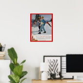 Poster Vintage winter sports Rheingold beer (Bureau à domicile)