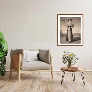 Poster Vintage Woman Golfart Imprimer