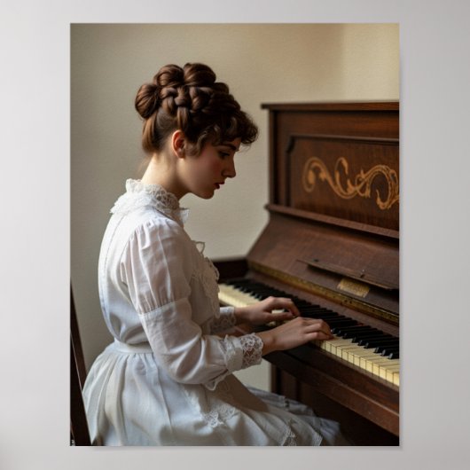 Poster Vintage Woman Pianist (Devant)