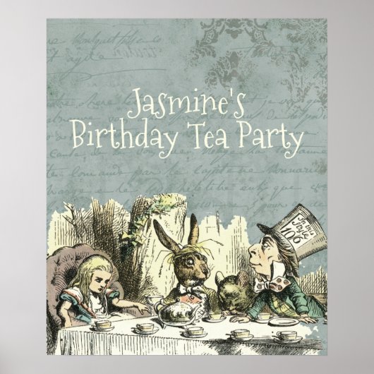 Poster Vintage Wonderland Custom Tea Party (Devant)