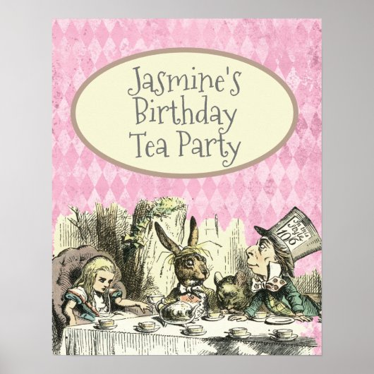 Poster Vintage Wonderland Tea Party rose (Devant)