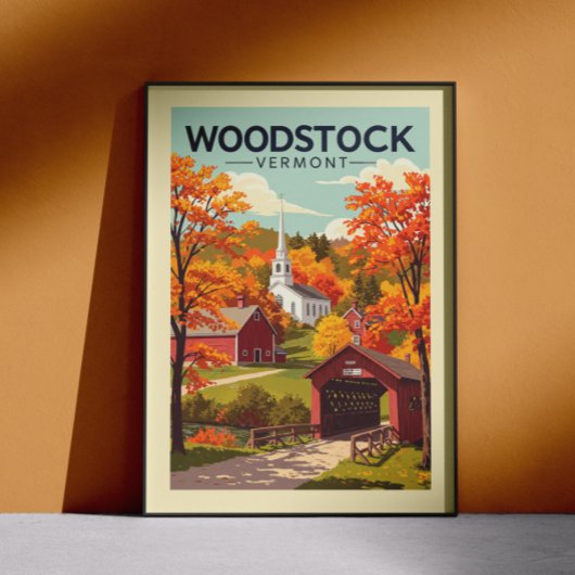 Poster Vintage Woodstock Vermont