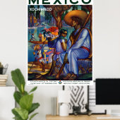 Poster Vintage Xochimilco Mexique Voyage (Bureau à domicile)