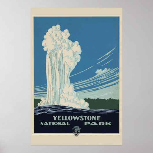 Poster Vintage Yellowstone National Park Travel (Devant)