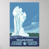 Poster Vintage Yellowstone WPA Travel (Devant)