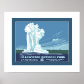 Poster Vintage Yellowstone WPA Travel (Devant)