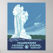 Poster Vintage Yellowstone WPA Travel (Devant)