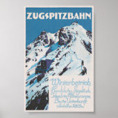 Poster vintage Zugspitzbahn 1927 (Devant)
