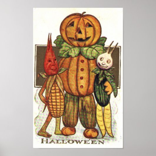 Poster Vintages Légumes d'Halloween (Devant)
