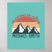 Poster Vintages pastels montagnes appellent mongram ciel (Devant)